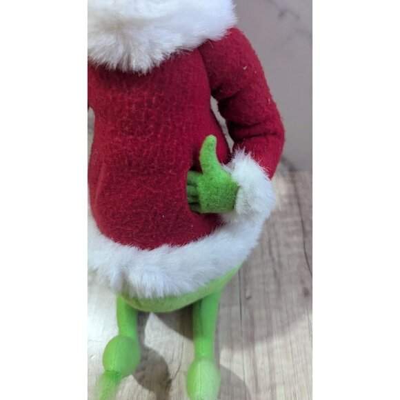 Vintage Grinch Christmas Plush Toy 18" In Santa Suit By Hallmark Cards - Picture 6 of 10